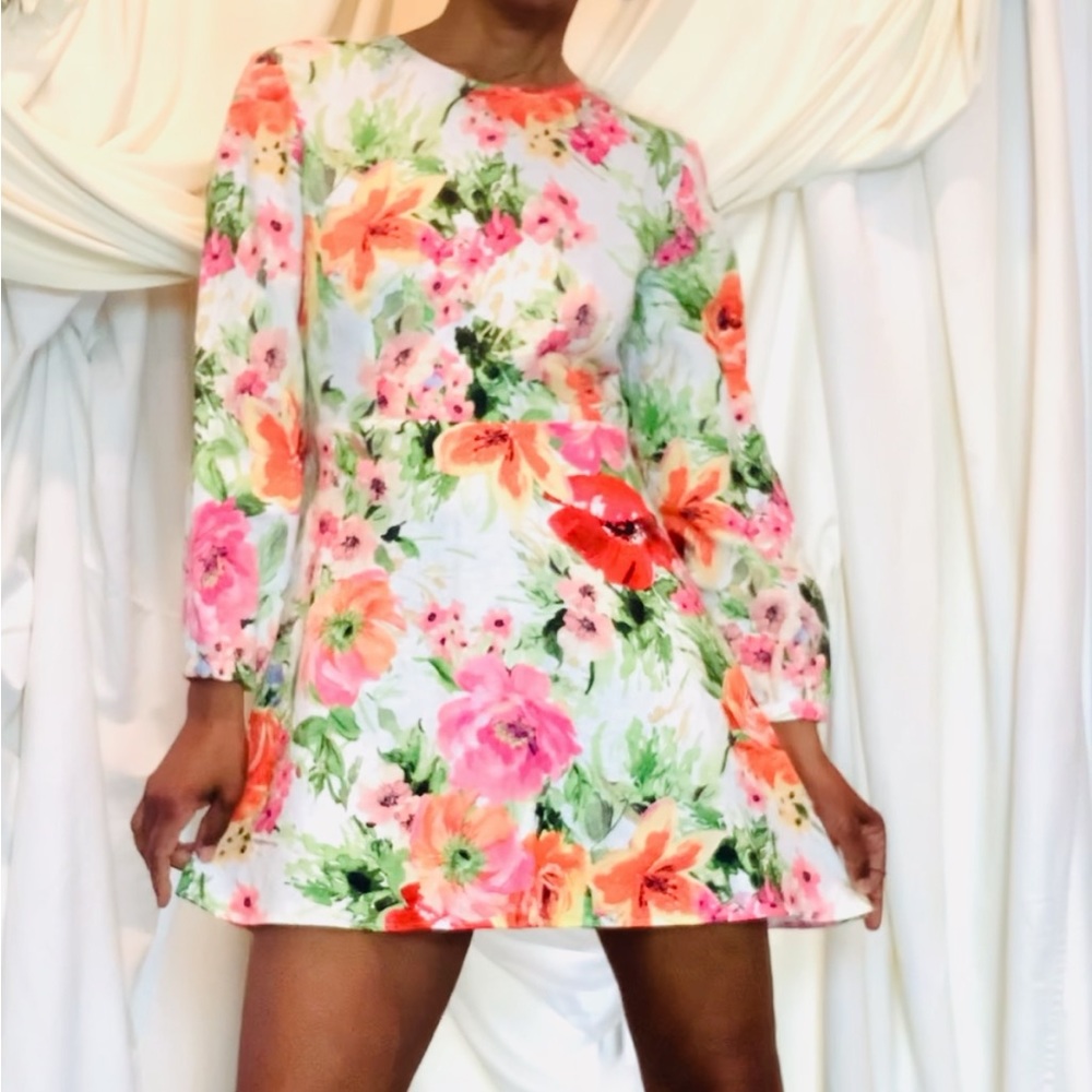 Zara Floral Backless Dress - Multicolor